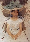Mary Cassatt Alan wearing the blue hat oil painting reproduction